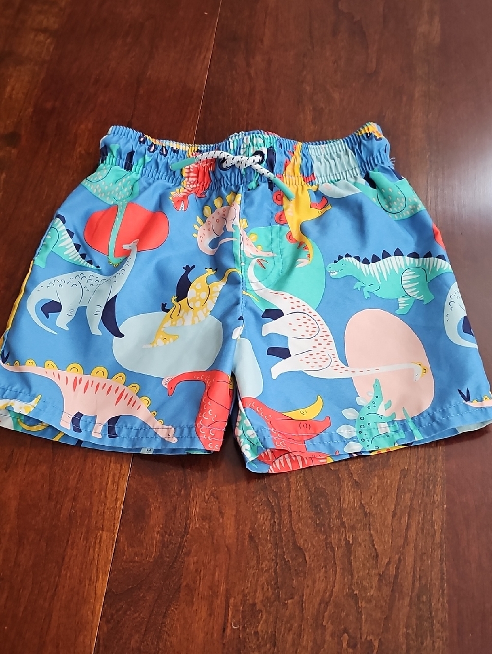 Cat & Jack Blue Dinosaur Print Swim Shorts